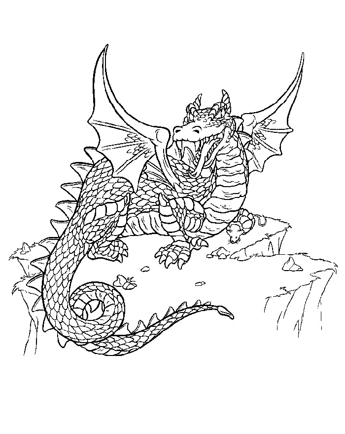 Desenho de Dragão #5743 para colorir, da coleção Personagens, imprimível grátis