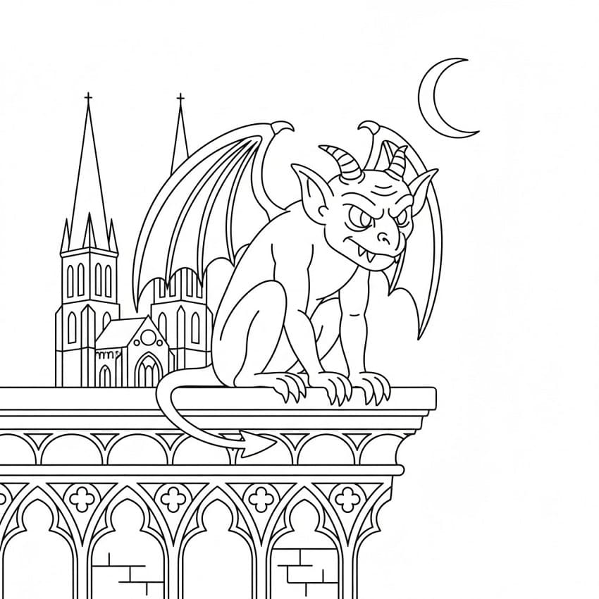 Desenho gratuito gárgula #221789 da colecao Personagens para imprimir