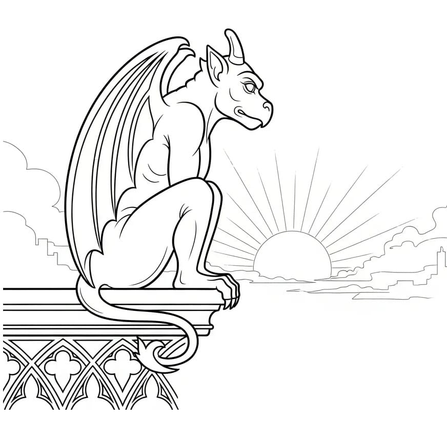 Desenho gratuito gárgula #221801 da colecao Personagens para imprimir