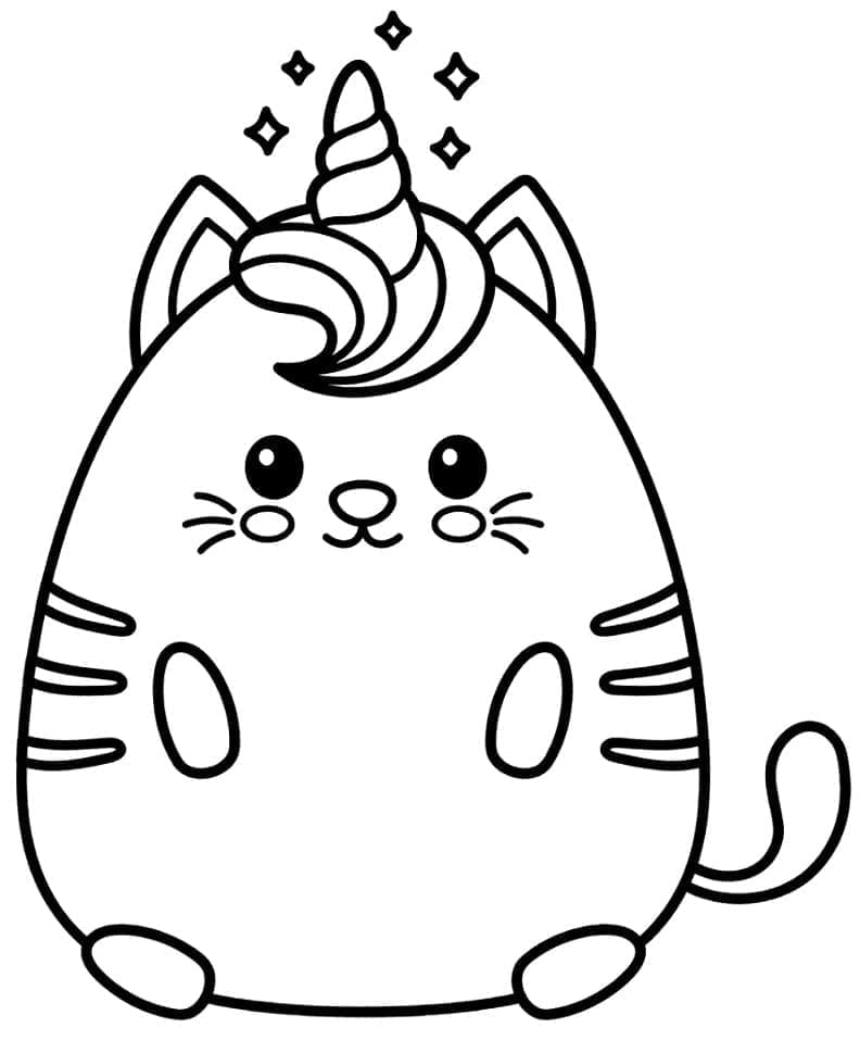 Desenho gratuito Gato Unicórnio #199289 da colecao Personagens para imprimir