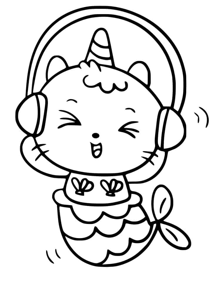 Desenho gratuito Gato Unicórnio #199300 da colecao Personagens para imprimir