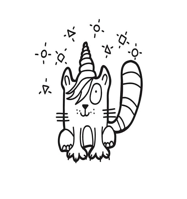 Desenho gratuito Gato Unicórnio #199301 da colecao Personagens para imprimir