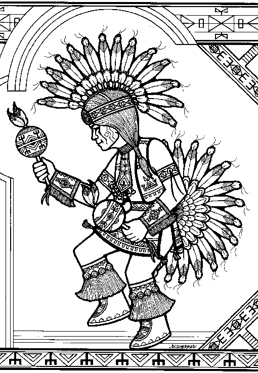 Página para colorir: Índio americano (Personagens) #149011 - Páginas para Colorir Imprimíveis Gratuitamente