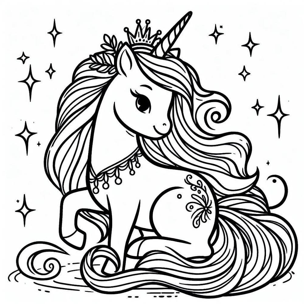 Desenho gratuito Princesa Unicórnio #212021 da colecao Personagens para imprimir