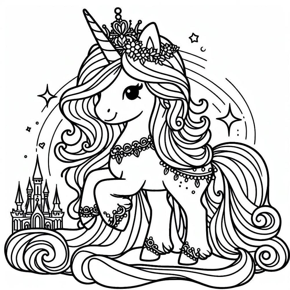 Desenho gratuito Princesa Unicórnio #212022 da colecao Personagens para imprimir