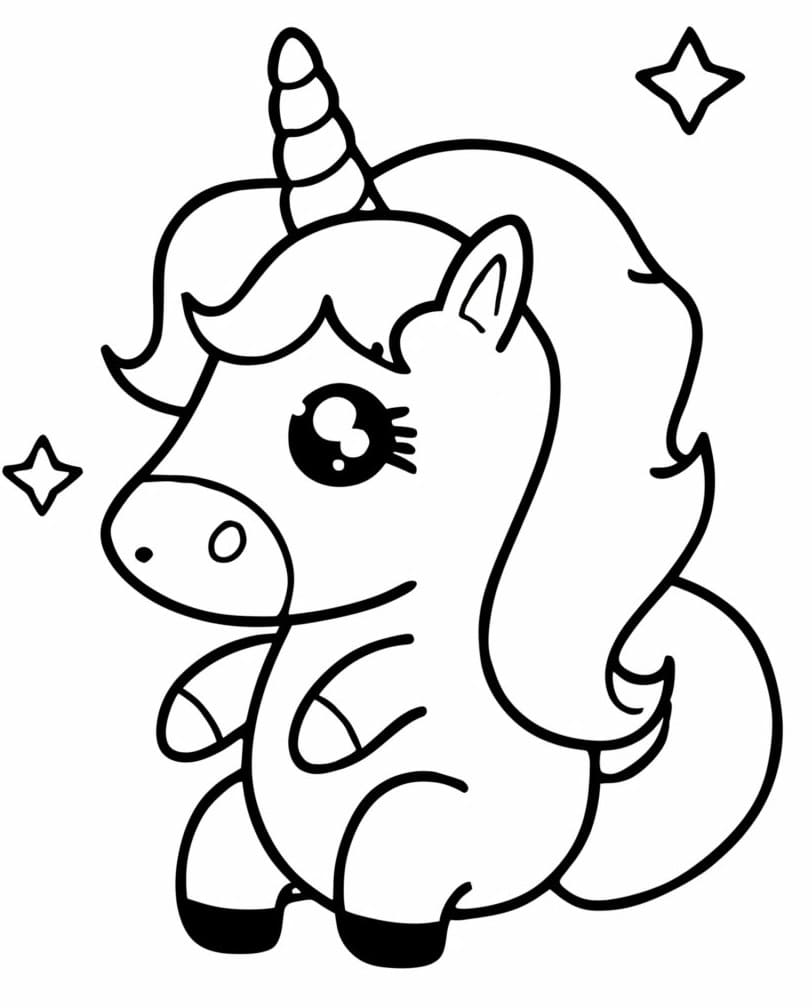 Desenho gratuito Unicórnio Kawaii #209299 da colecao Personagens para imprimir