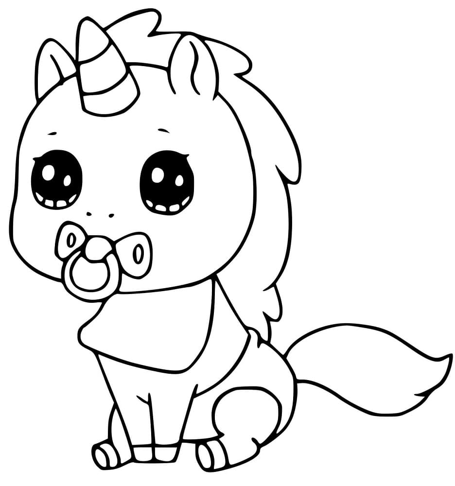 Desenho gratuito Unicórnio Kawaii #209300 da colecao Personagens para imprimir