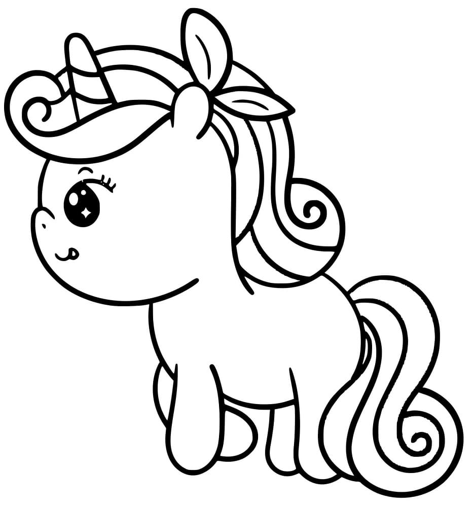 Desenho gratuito Unicórnio Kawaii #209301 da colecao Personagens para imprimir