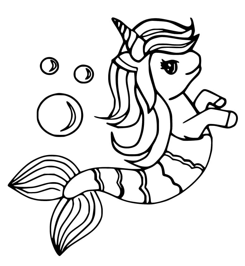 Desenho gratuito Unicórnio Sereia #186421 da colecao Personagens para imprimir