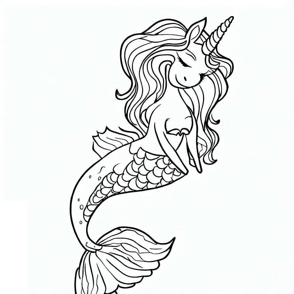 Desenho gratuito Unicórnio Sereia #186437 da colecao Personagens para imprimir
