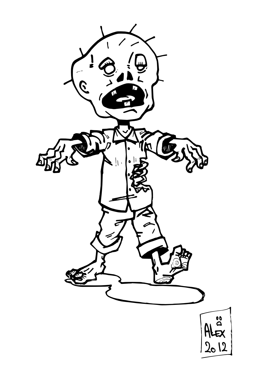 Página para colorir: zumbi (Personagens) #85589 - Páginas para Colorir Imprimíveis Gratuitamente