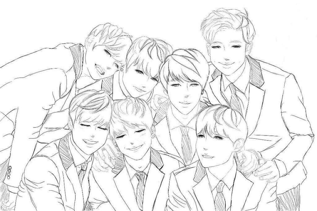 Ilustração de BTS #202364 para colorir, parte da coleção Pessoas famosas