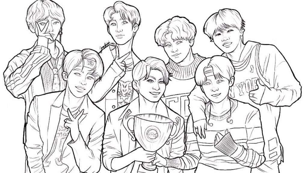 Página para colorir: BTS (Pessoas famosas) #202392 - Páginas para Colorir Imprimíveis Gratuitamente