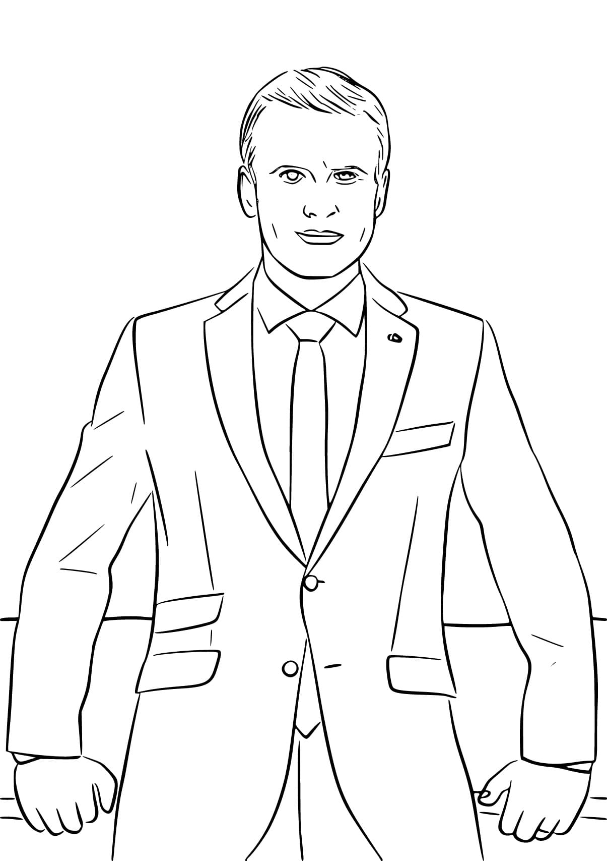 Desenho gratuito Emmanuel Macron #188307 da colecao Pessoas famosas para imprimir