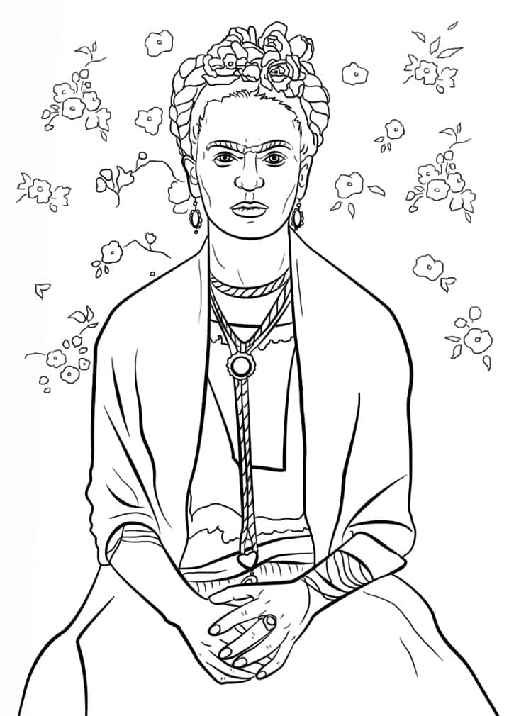 Desenho gratuito Frida Kahlo #173541 da colecao Pessoas famosas para imprimir