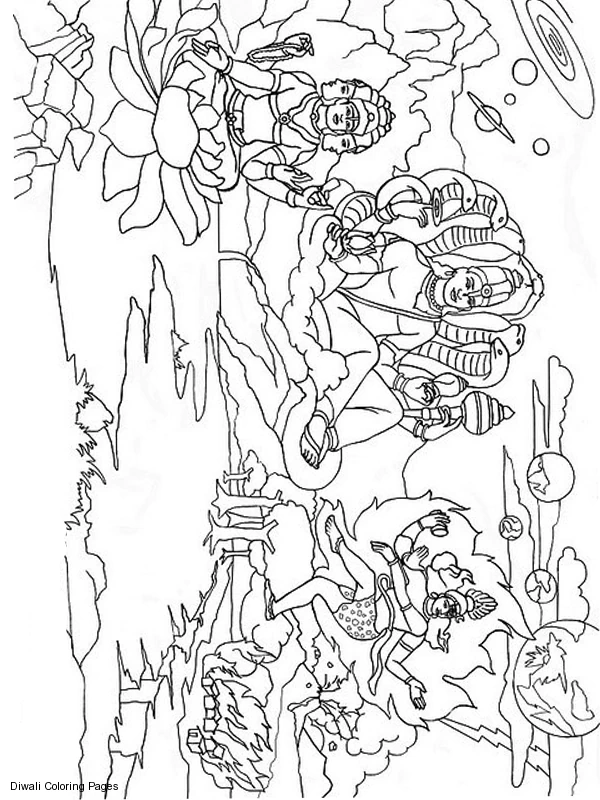 Ilustração de Mitologia Hindu #109458 para colorir, parte da coleção Religião e Mitologia