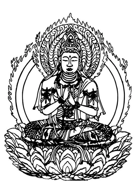 Linda página de Mitologia Hindu: Buda #89521 para colorir, da coleção Religião e Mitologia, baixe grátis