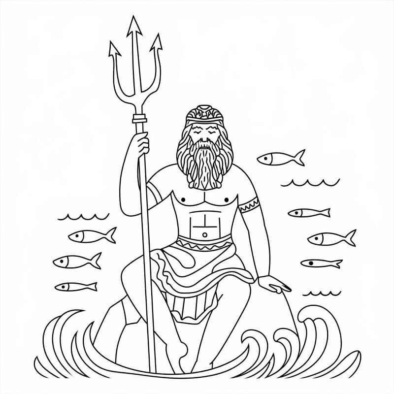 Desenho gratuito Poseidon #220906 da colecao Religião e Mitologia para imprimir