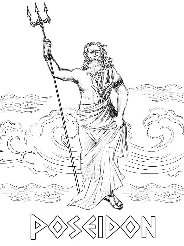 Desenho gratuito Poseidon #220924 da colecao Religião e Mitologia para imprimir