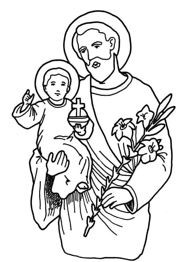 Desenho gratuito São José #211094 da colecao Religião e Mitologia para imprimir