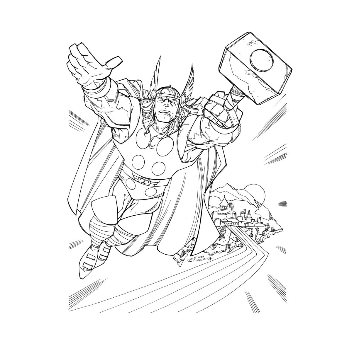 Desenho gratuito Thor #172520 da colecao Religião e Mitologia para imprimir