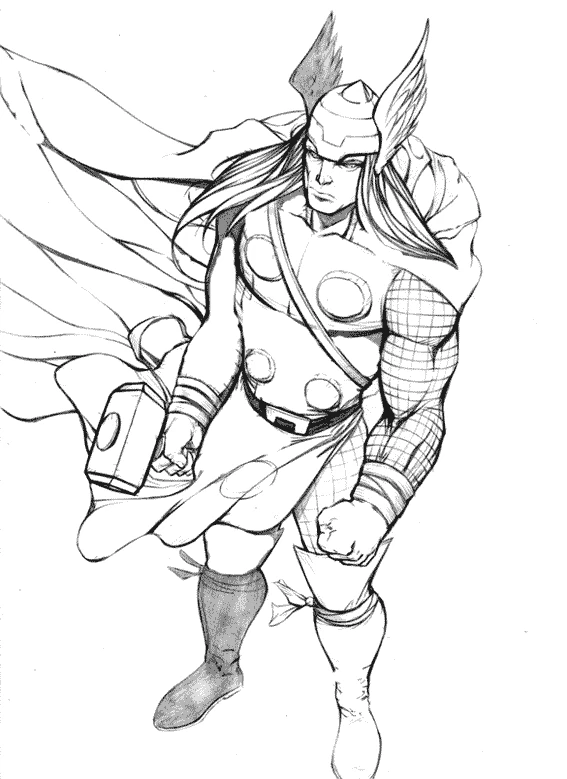 Desenho imprimível de Thor #75827 para colorir, pertence à coleção Religião e Mitologia