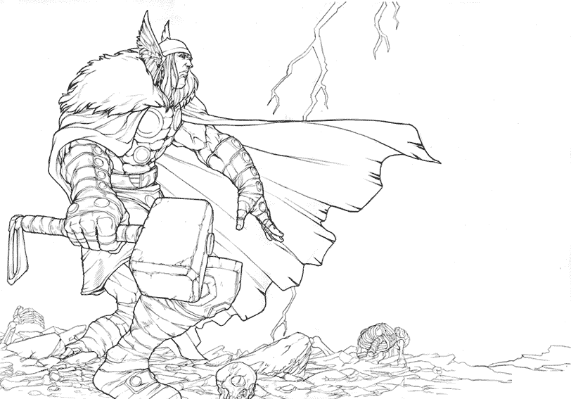 Desenho gratuito Thor #75869 da colecao Religião e Mitologia para imprimir