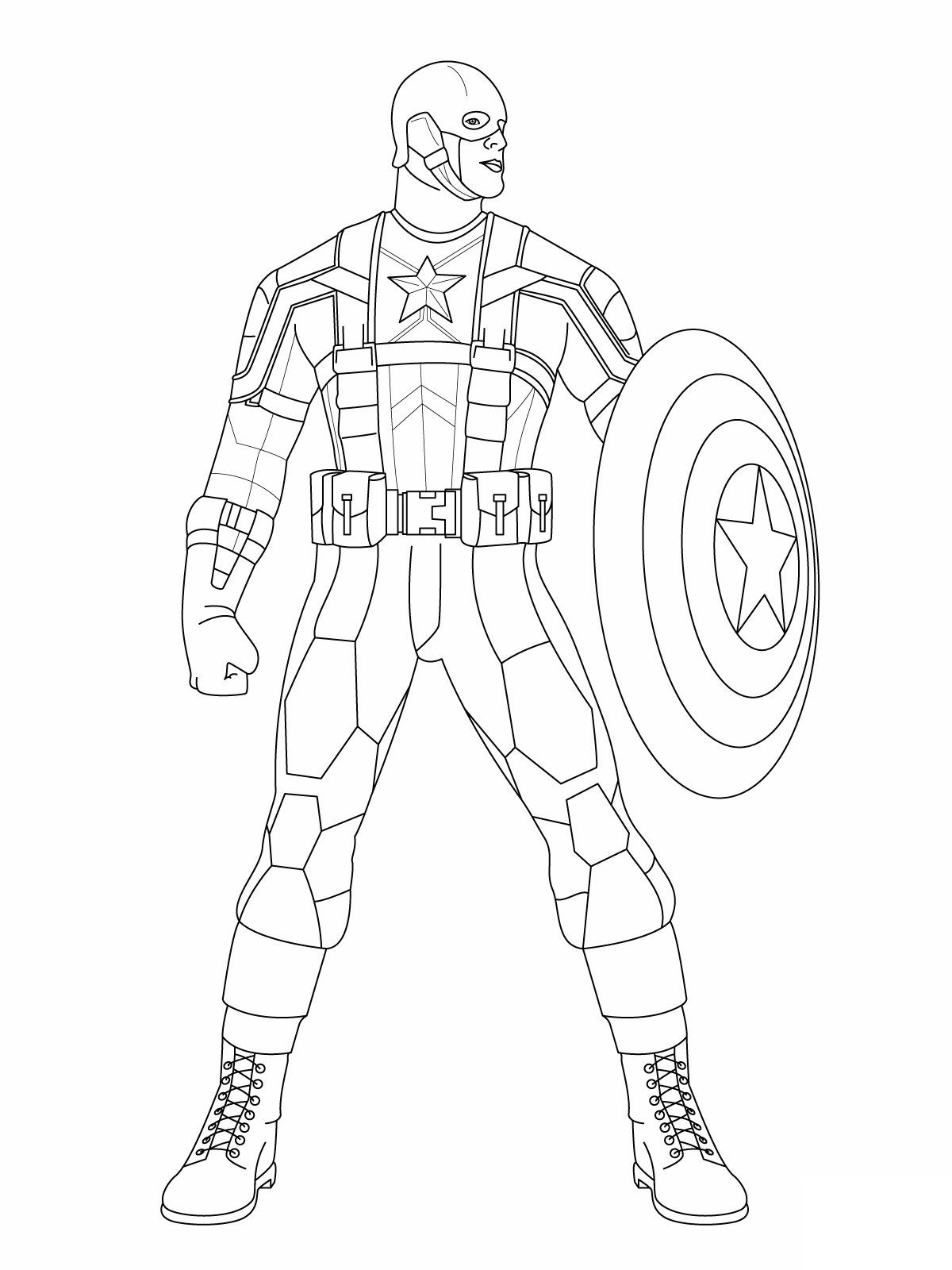 Página para colorir: Capitão América (Super heroi) #76570 - Páginas para Colorir Imprimíveis Gratuitamente