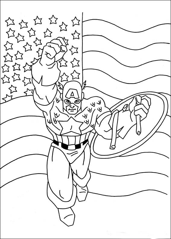 Página para colorir: Capitão América (Super heroi) #76573 - Páginas para Colorir Imprimíveis Gratuitamente
