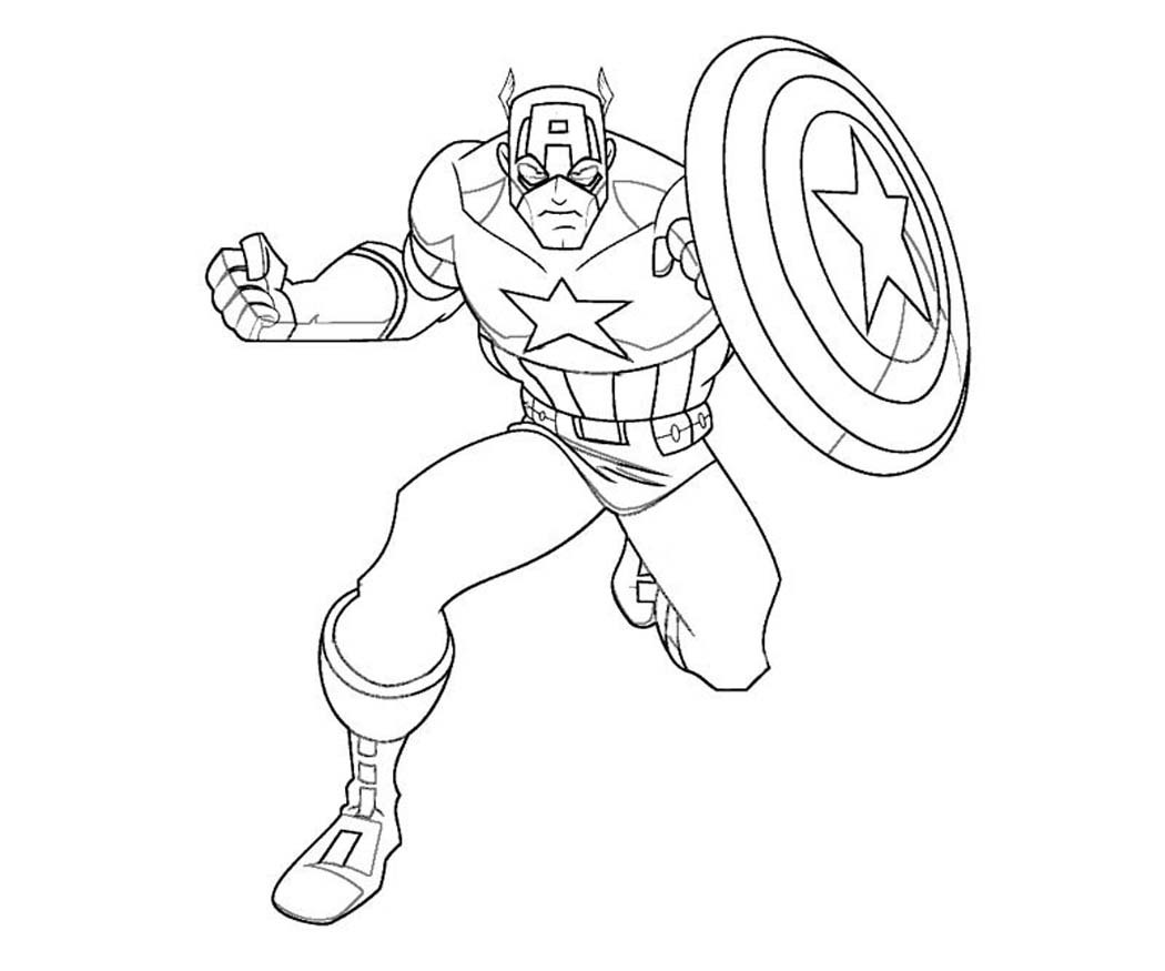 Página para colorir: Capitão América (Super heroi) #76577 - Páginas para Colorir Imprimíveis Gratuitamente