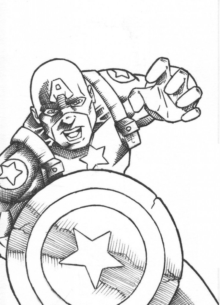 Página para colorir: Capitão América (Super heroi) #76579 - Páginas para Colorir Imprimíveis Gratuitamente