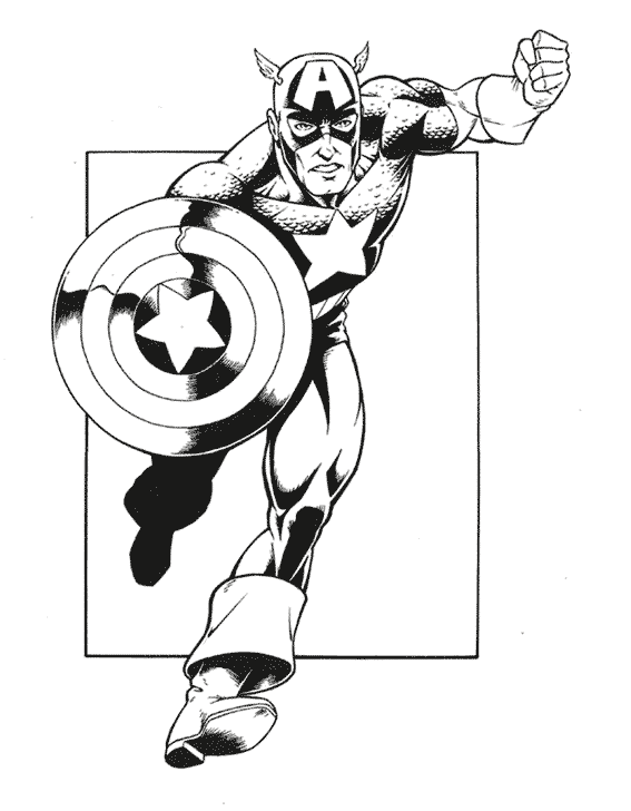 Página para colorir: Capitão América (Super heroi) #76593 - Páginas para Colorir Imprimíveis Gratuitamente