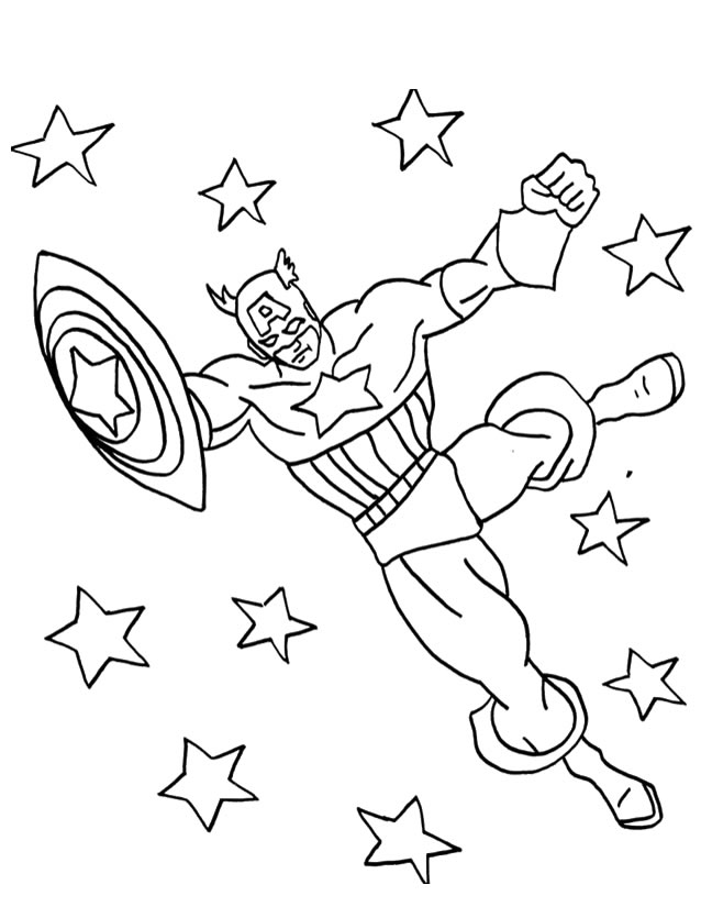 Página para colorir: Capitão América (Super heroi) #76607 - Páginas para Colorir Imprimíveis Gratuitamente