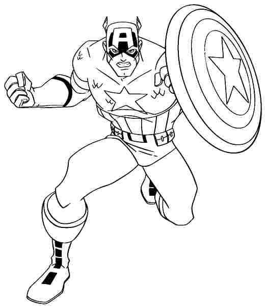 Página para colorir: Capitão América (Super heroi) #76621 - Páginas para Colorir Imprimíveis Gratuitamente