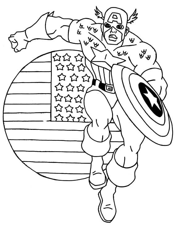 Página para colorir: Capitão América (Super heroi) #76633 - Páginas para Colorir Imprimíveis Gratuitamente