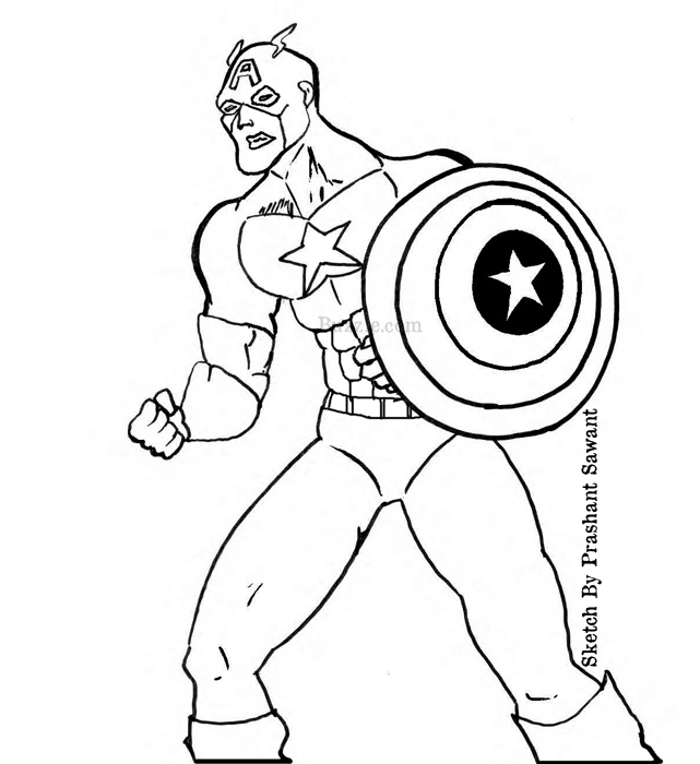 Página para colorir: Capitão América (Super heroi) #76642 - Páginas para Colorir Imprimíveis Gratuitamente