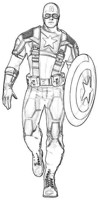 Página para colorir: Capitão América (Super heroi) #76686 - Páginas para Colorir Imprimíveis Gratuitamente