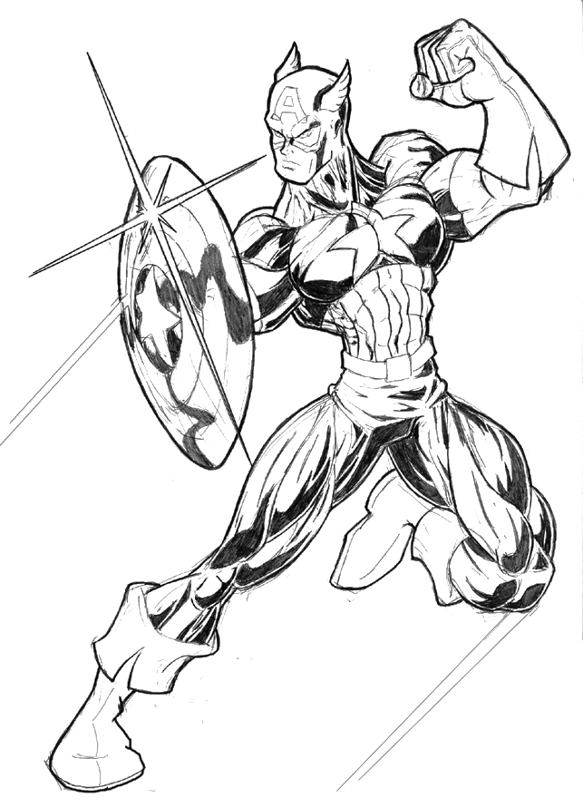 Página para colorir: Capitão América (Super heroi) #76697 - Páginas para Colorir Imprimíveis Gratuitamente