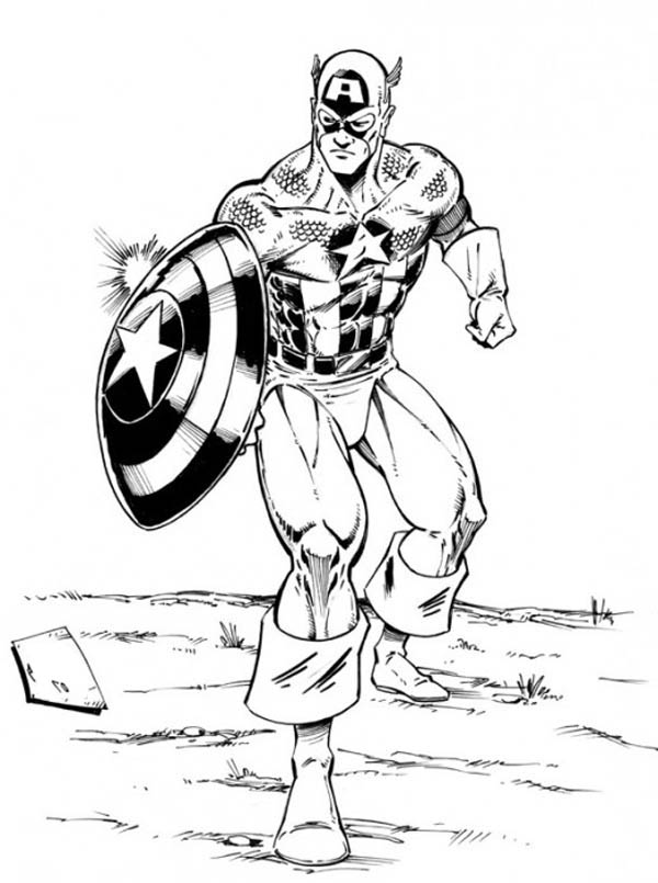Página para colorir: Capitão América (Super heroi) #76725 - Páginas para Colorir Imprimíveis Gratuitamente