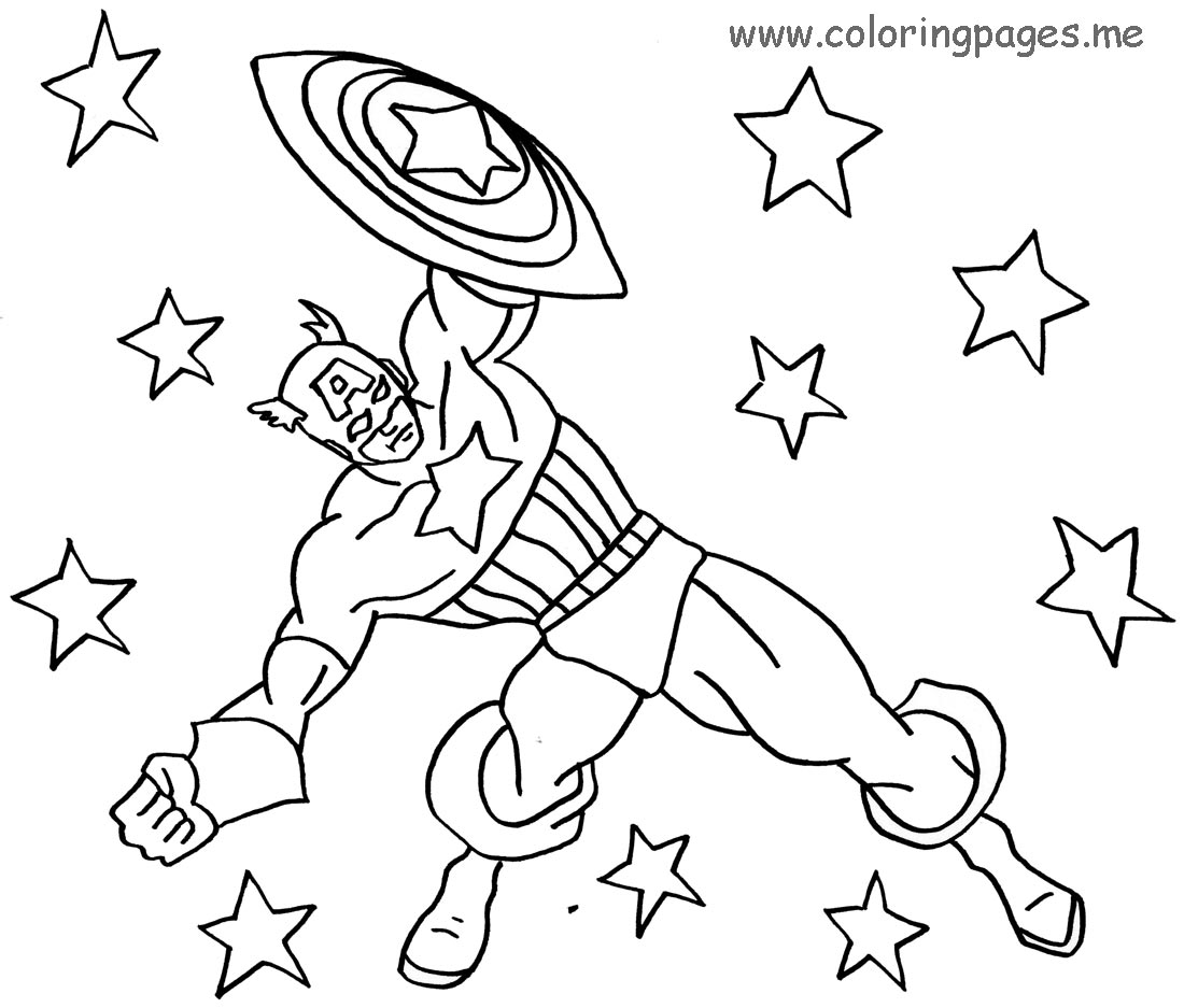 Página para colorir: Capitão América (Super heroi) #76745 - Páginas para Colorir Imprimíveis Gratuitamente