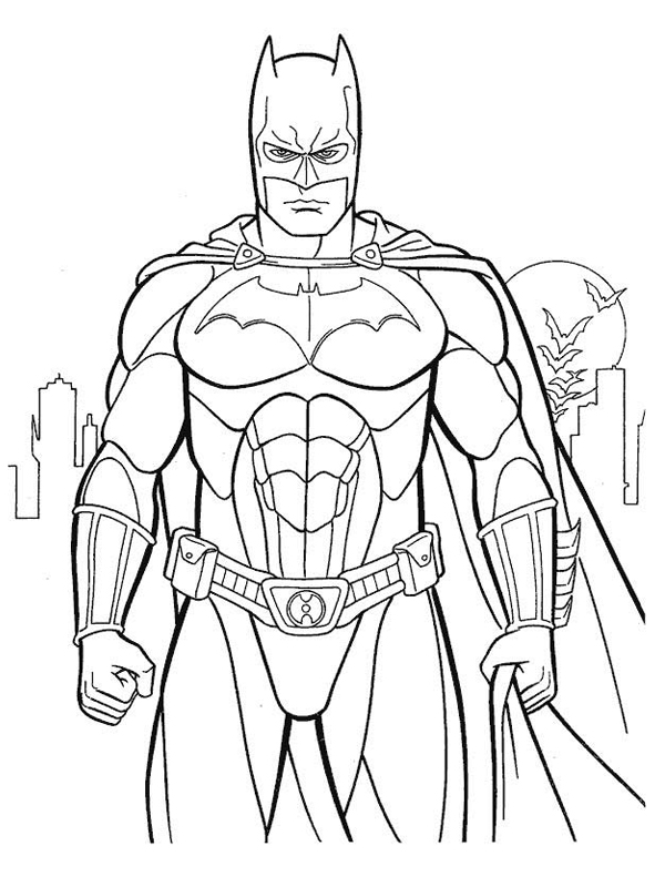 Página para colorir: homem Morcego (Super heroi) #77061 - Páginas para Colorir Imprimíveis Gratuitamente