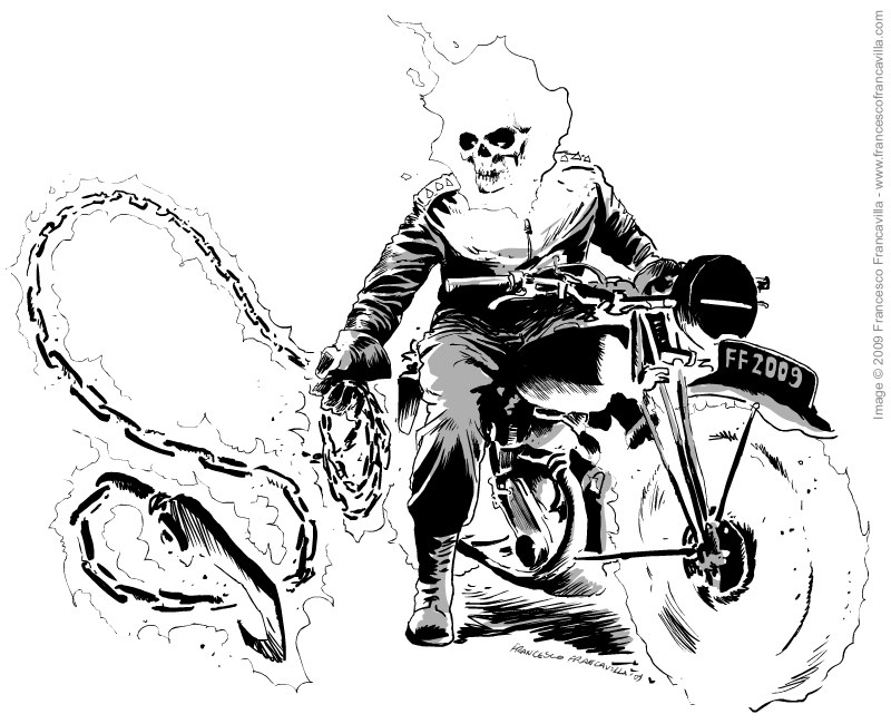 Página para colorir: Motoqueiro Fantasma (Super heroi) #82039 - Páginas para Colorir Imprimíveis Gratuitamente
