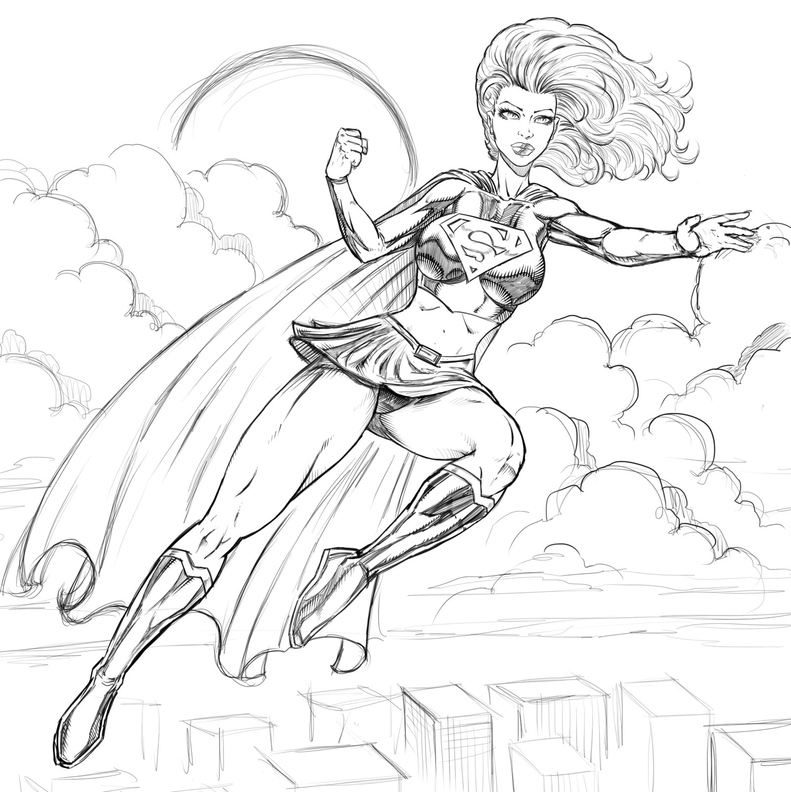 Página para colorir: Supergirl (Super heroi) #83938 - Páginas para Colorir Imprimíveis Gratuitamente