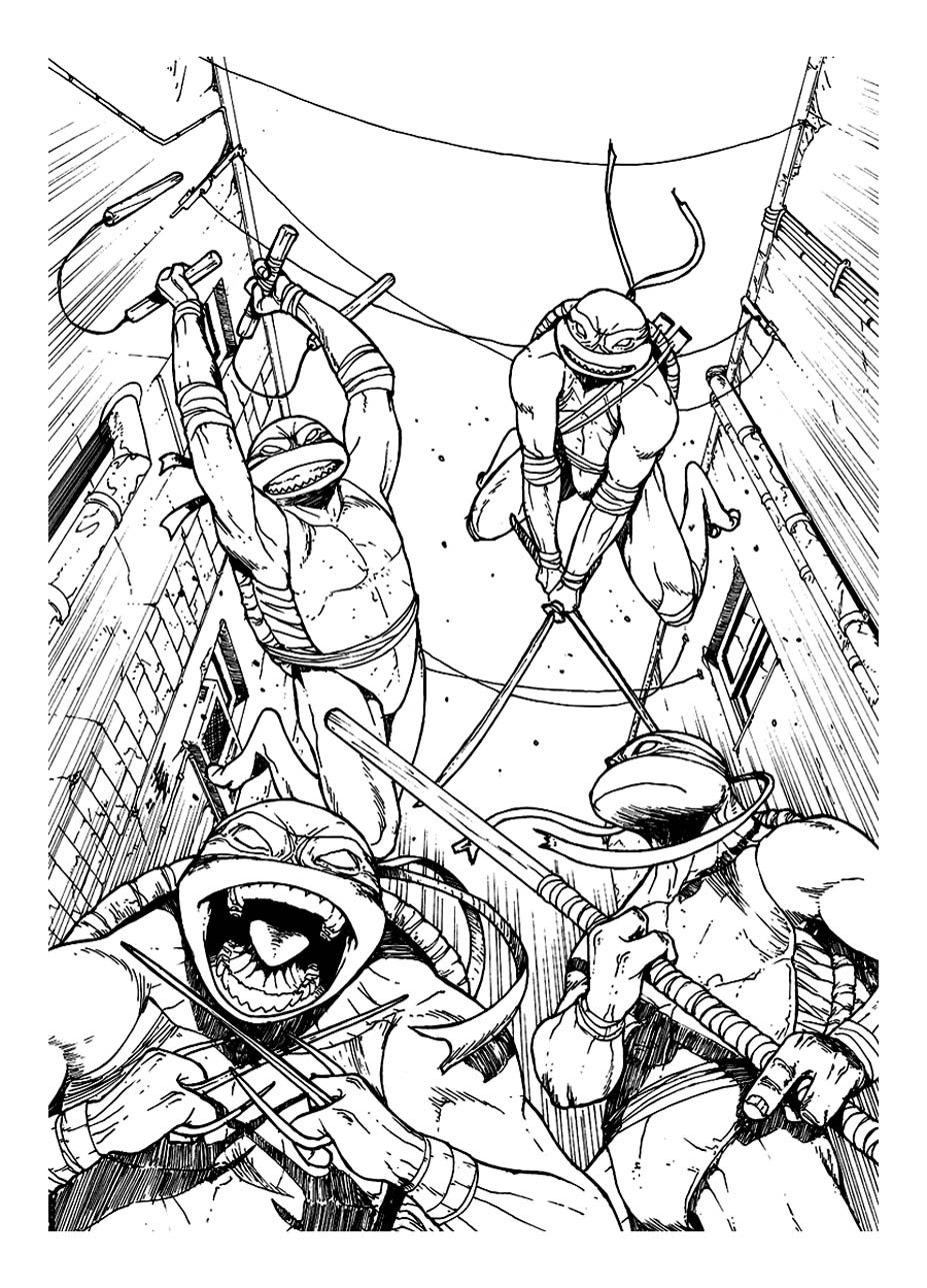 Página para colorir: Tartarugas ninjas (Super heroi) #75426 - Páginas para Colorir Imprimíveis Gratuitamente