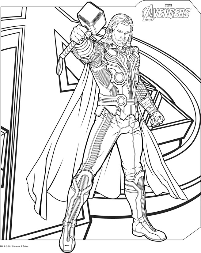 Página para colorir: Thor (Super heroi) #75760 - Páginas para Colorir Imprimíveis Gratuitamente
