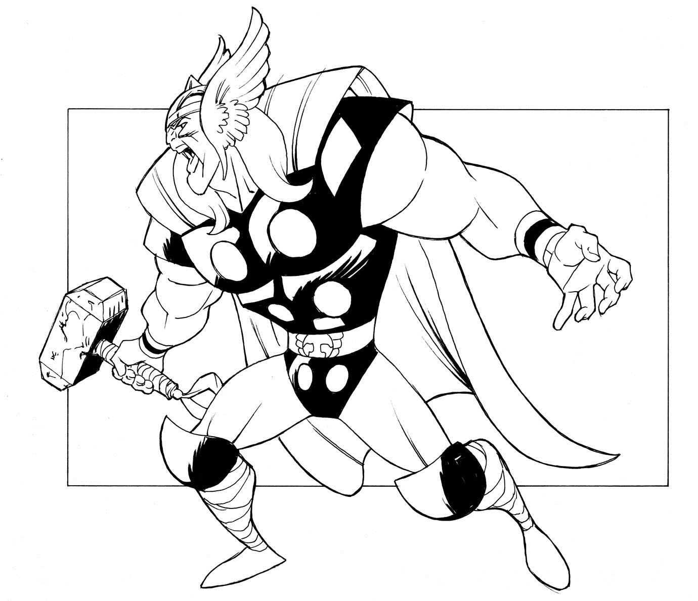 Página para colorir: Thor (Super heroi) #75767 - Páginas para Colorir Imprimíveis Gratuitamente