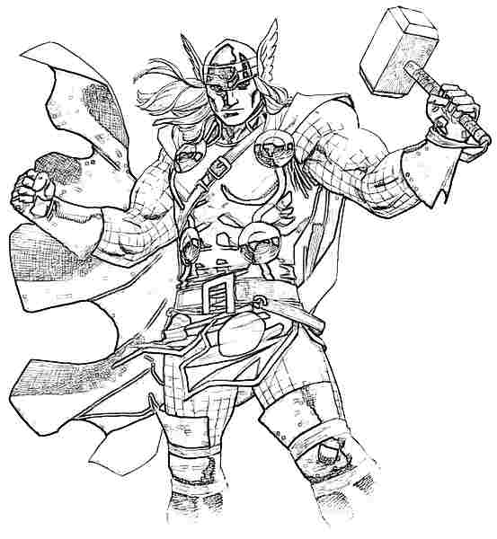 Página para colorir: Thor (Super heroi) #75889 - Páginas para Colorir Imprimíveis Gratuitamente