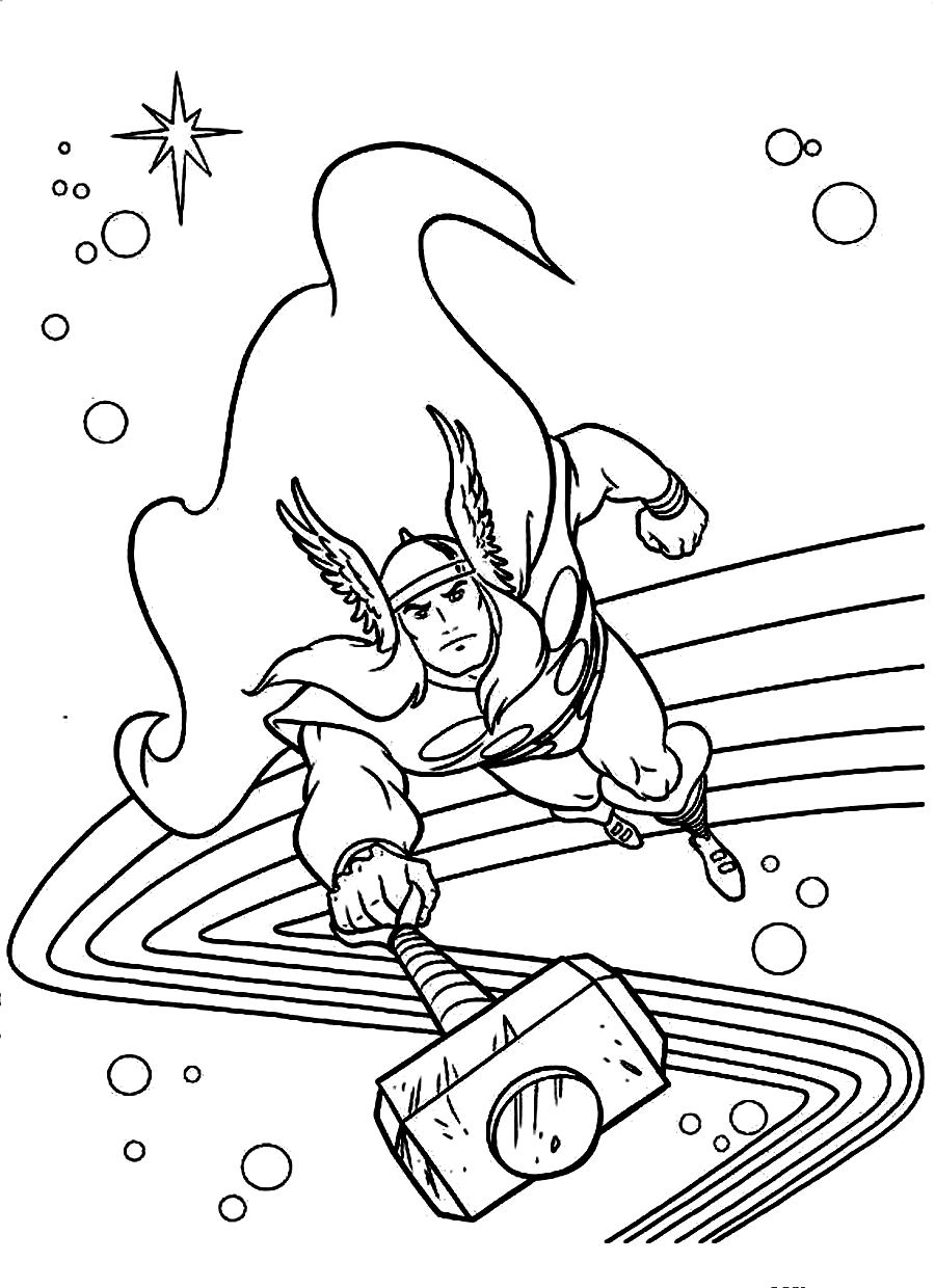 Página para colorir: Thor (Super heroi) #75891 - Páginas para Colorir Imprimíveis Gratuitamente