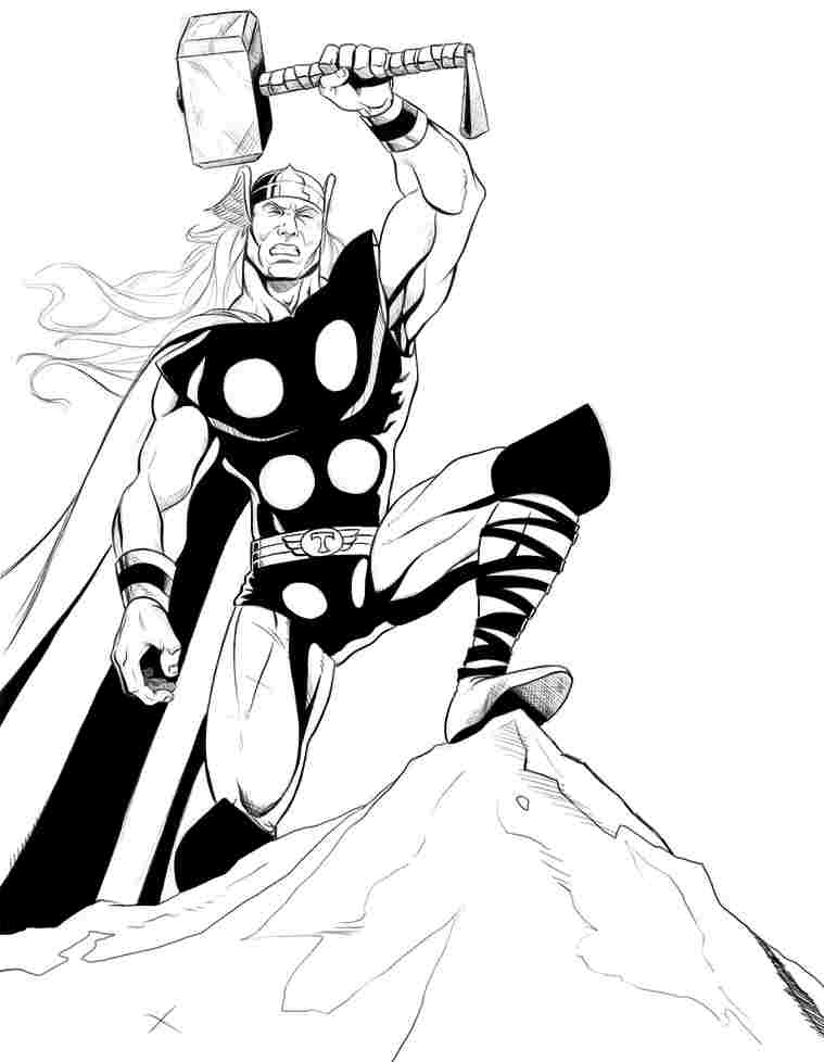 Página para colorir: Thor (Super heroi) #75916 - Páginas para Colorir Imprimíveis Gratuitamente