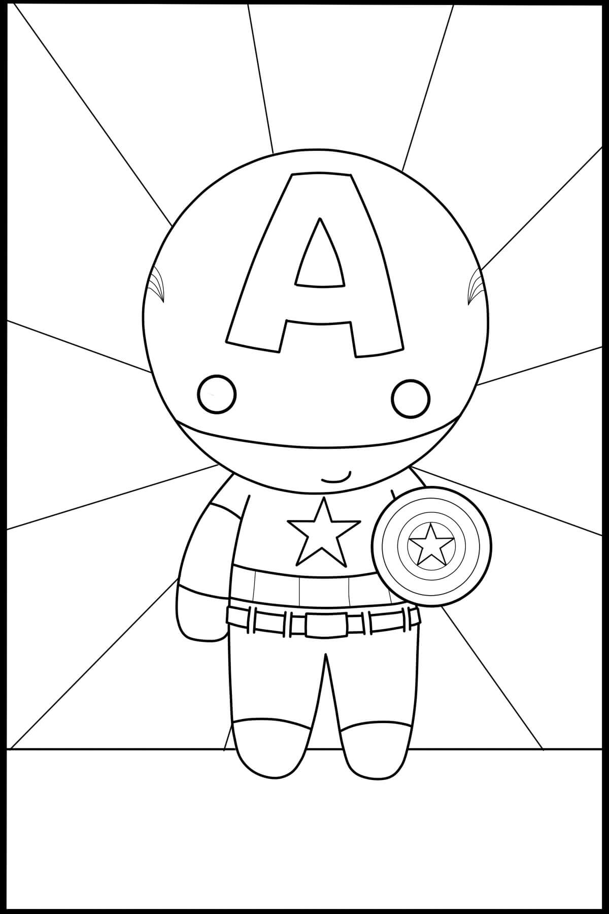 Desenho gratuito Capitão América #172988 da colecao Super-heróis e Supervilões para imprimir